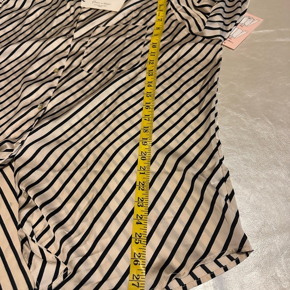 Striped Black and White Women's Top - Picture 4 of 9